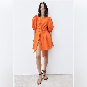 ZARA COLLECTION STRIPED POPLIN DRESS